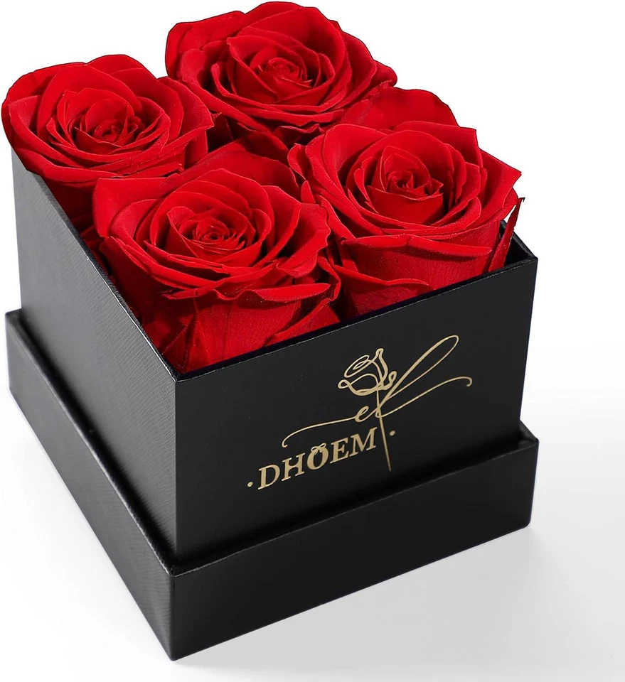 Preserved Rose in a Box 4- Flowers